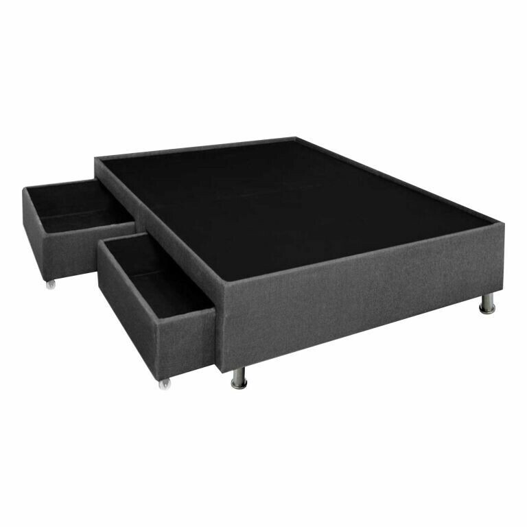 Base Cama Con 140cm Cajones Closet Gris Dormipuff