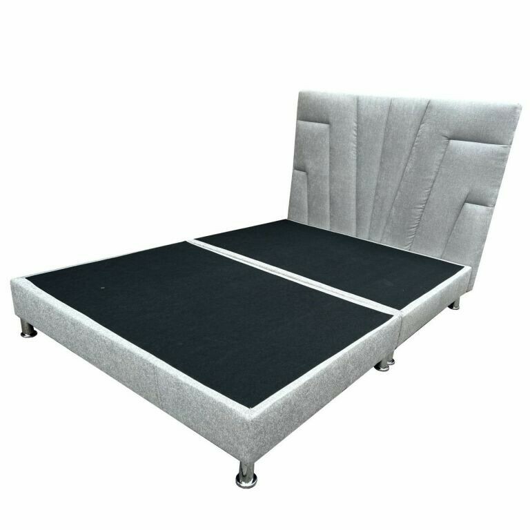 Base Cama Dividida Más Cabecero Gris