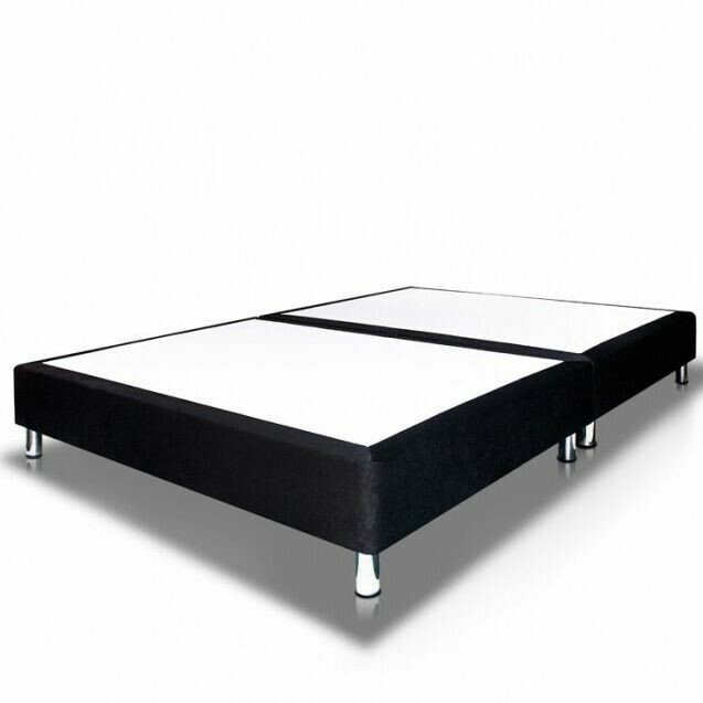 Base Cama Dividida King Microfibra Negra