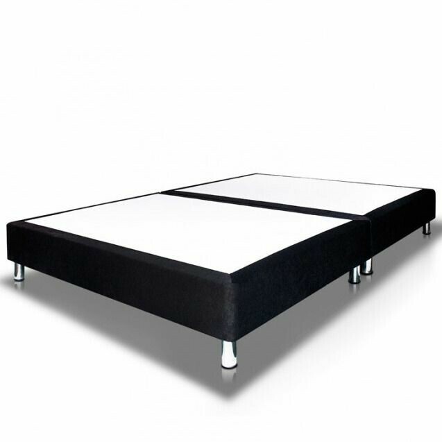 Base Cama Dividida Queen  Microfibra Negra