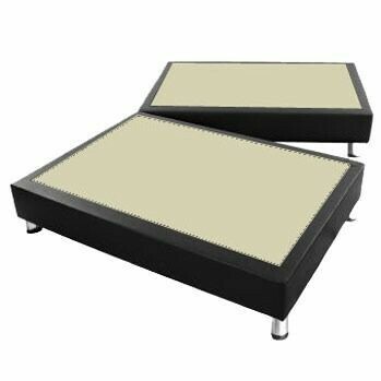 Base Cama Dividida SemiDobles Microfibra Negra