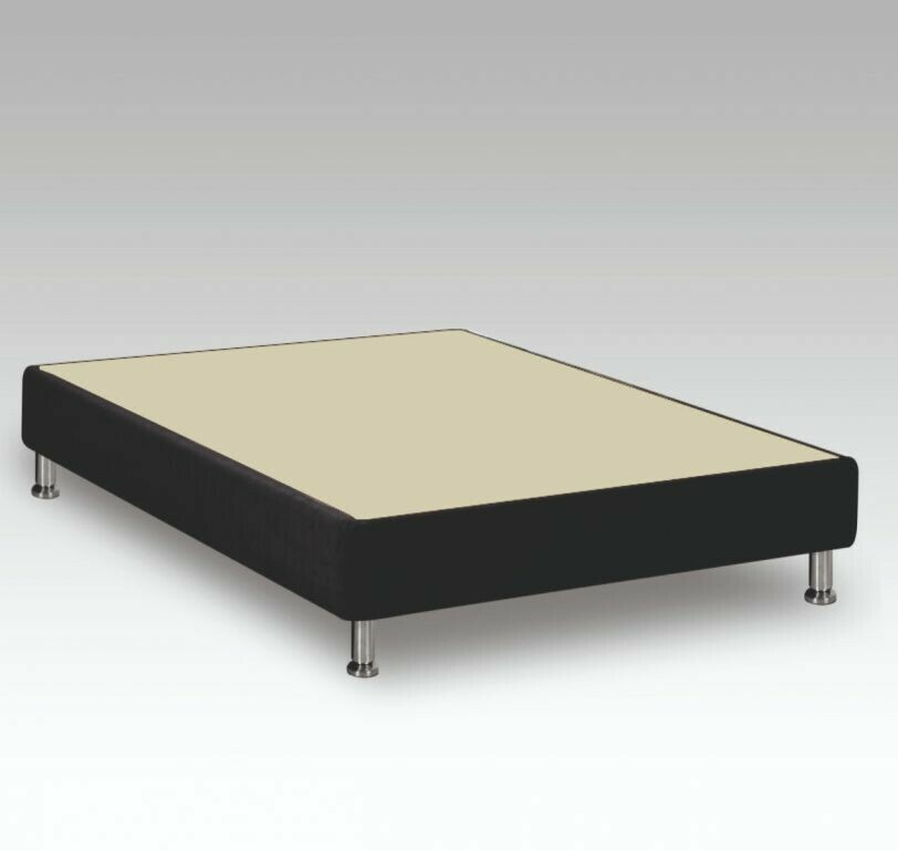 Base Cama Dividida Sencilla Microfibra Negra